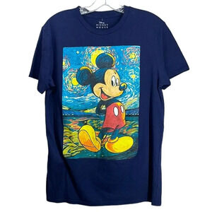 Disney Mickey Mouse Pop‎ Art Van Gogh Graphic T-Shirt Size Medium (M)